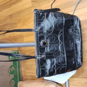 Coach Black and Silver Women's Tote Bag